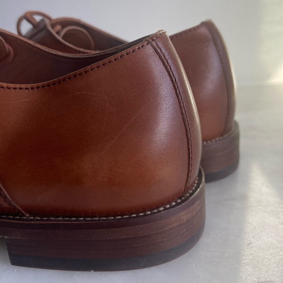 NORDSTROM MENS Emmett Plain Toe Leather Derby Shoes in Brown Ochre - Picture 7 of 11